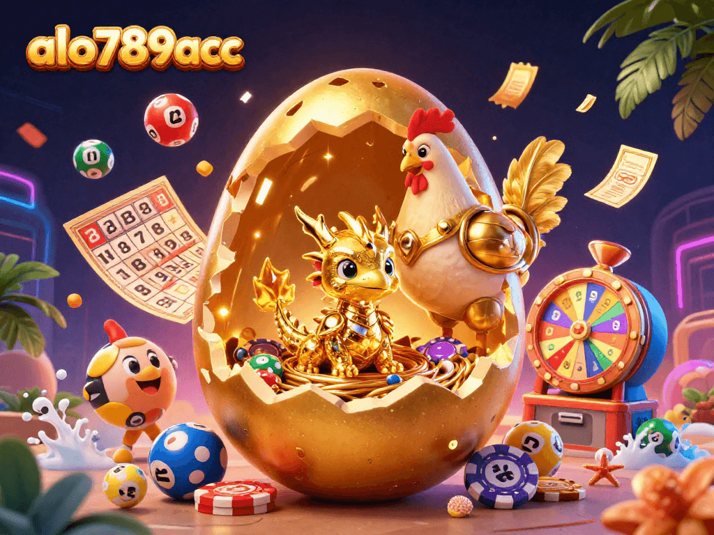 Join the excitement at alo789acc with golden dragon, poker chips, and dynamic lottery elements!