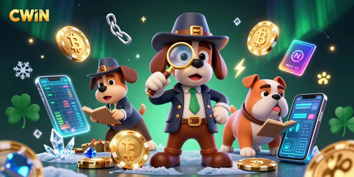 Experience CWIN's excitement while a detective and his bulldog uncover poker riches amidst coins and clues.
