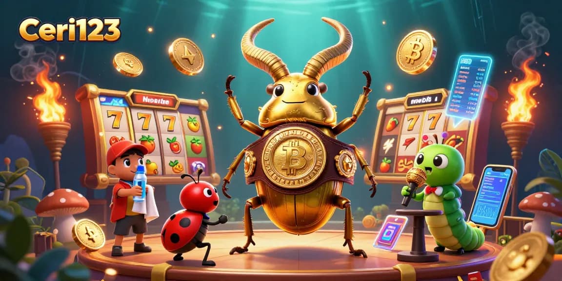 Ceri123 players spin vibrant slot games featuring lucky 7s, jackpots, and glowing crypto coins to win big.