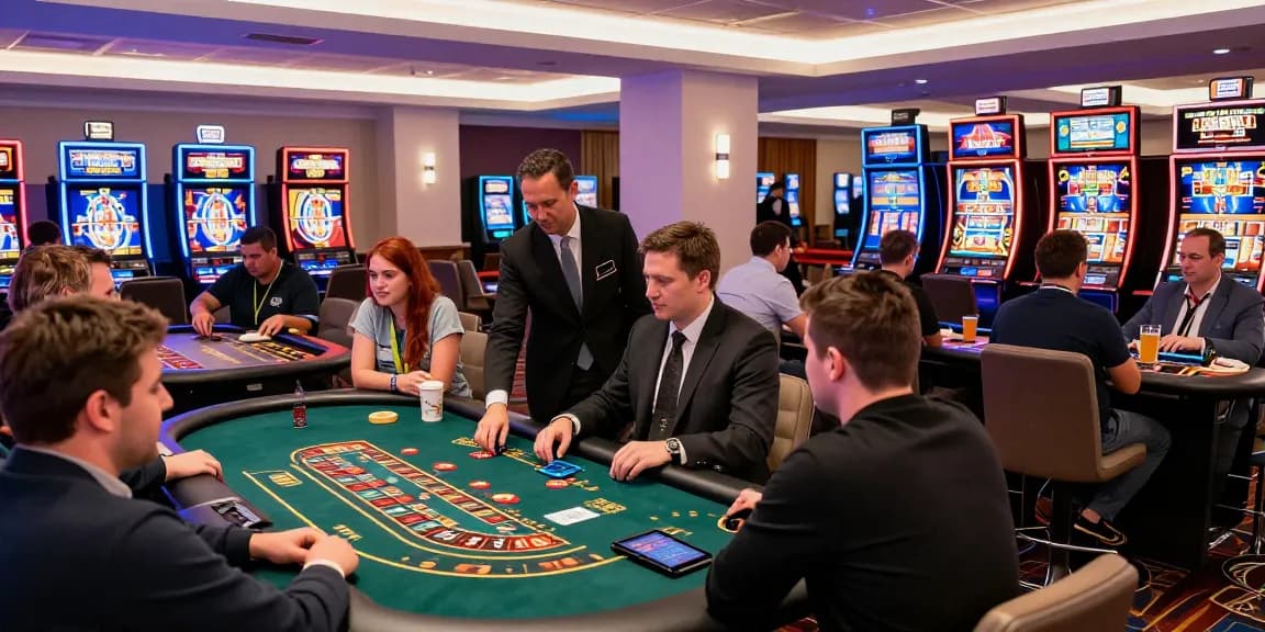 Exciting gameplay at non UKGC casinos with diverse players and vibrant atmosphere