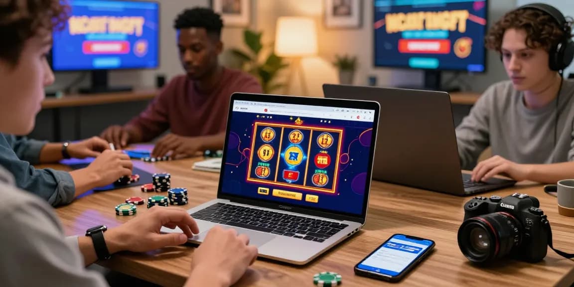 Engaged players exploring credit card casinos online with vibrant interfaces and bonuses.