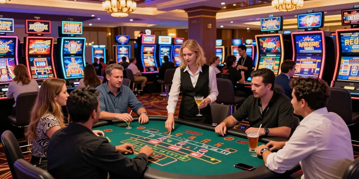 Players enjoying diverse gaming options at a vibrant casino non uk atmosphere filled with excitement and engagement.