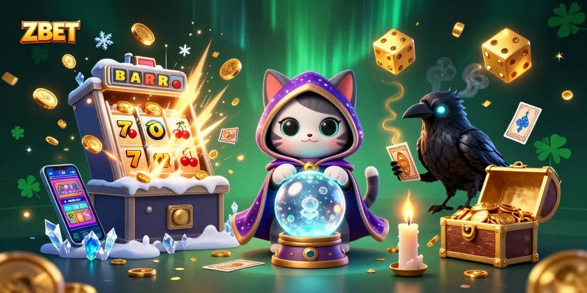 ZBET's interactive gaming elements come alive with vibrant characters and soaring jackpots in this detailed 3D casino illustration.