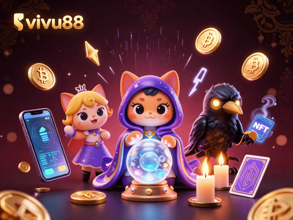 Experience thrilling gameplay at vivu88 with mystical characters and vibrant casino elements.