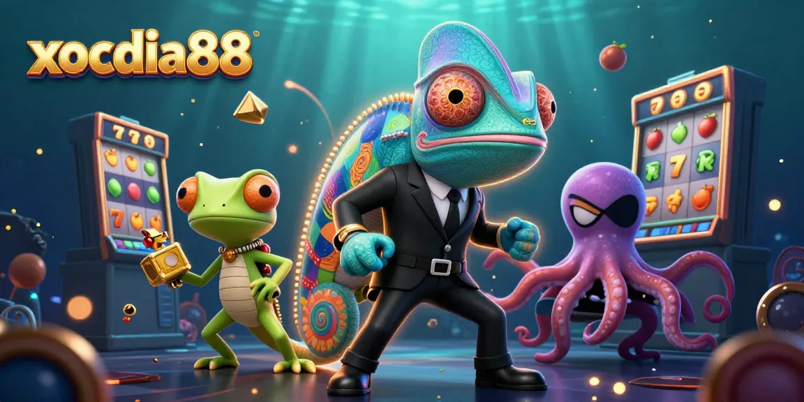 xocdia88 showcases an exciting slots scene with colorful characters and dynamic game elements.