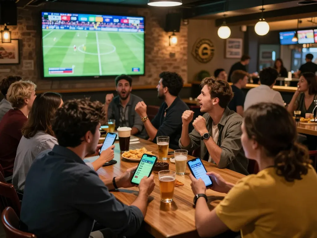 Experience thrilling soccer tips betting excitement in a lively sports bar setting.