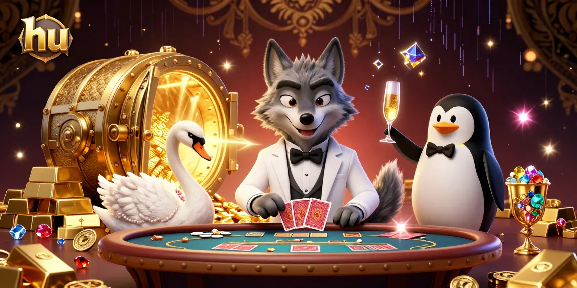Experience the thrilling hu baccarat scene with luxurious elements in this vibrant digital art.