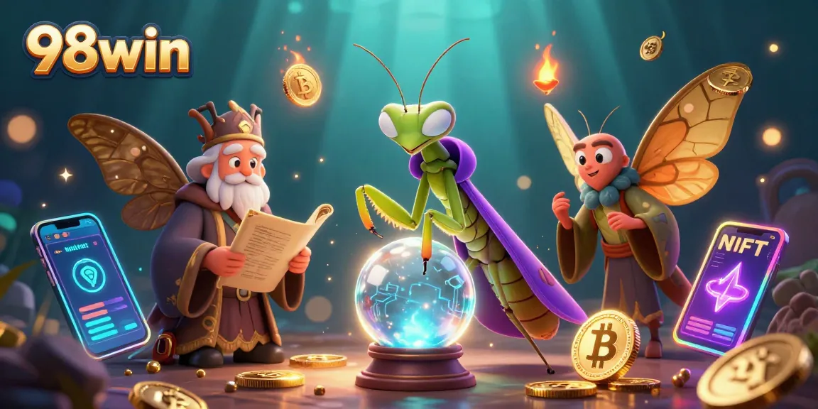 Engage with 98win's mystical fortune teller experience in this vibrant casino scene.