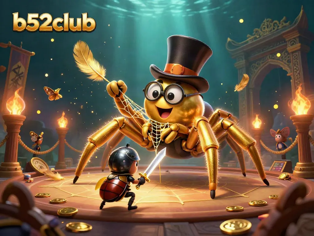 Watch the dynamic scene of b52club characters interacting in a vibrant casino setting.