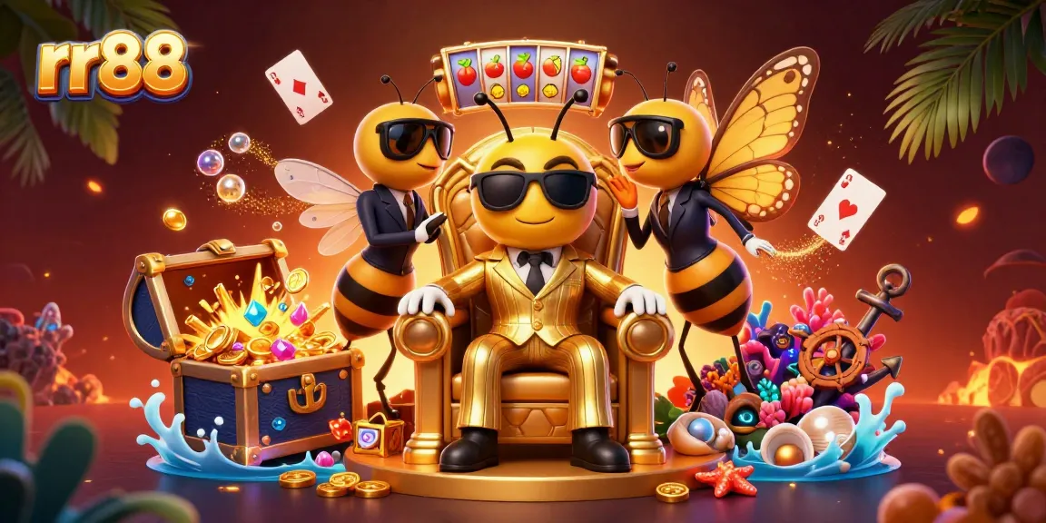 Experience exciting rr88 gameplay with a vibrant scene of a bee mob boss in a casino.