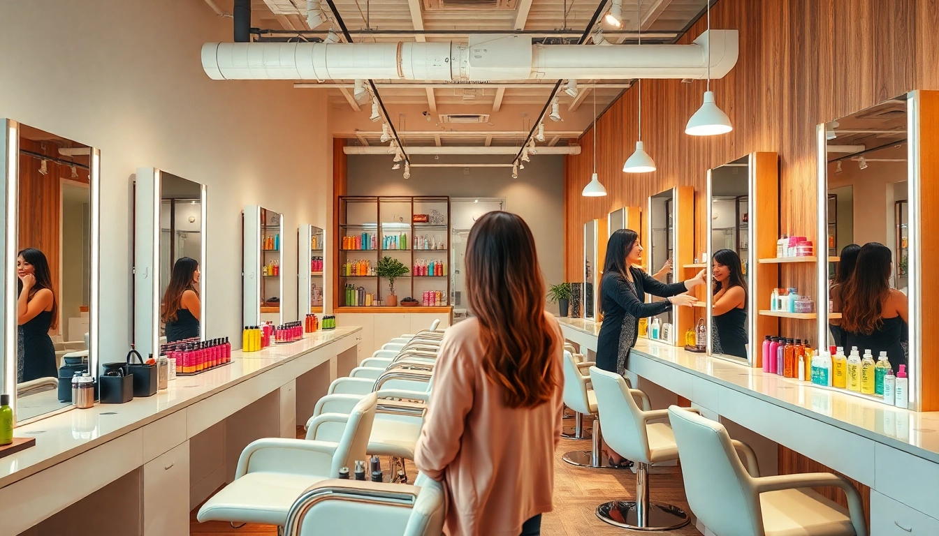 Best hair salon interior with modern styling stations and vibrant decor.
