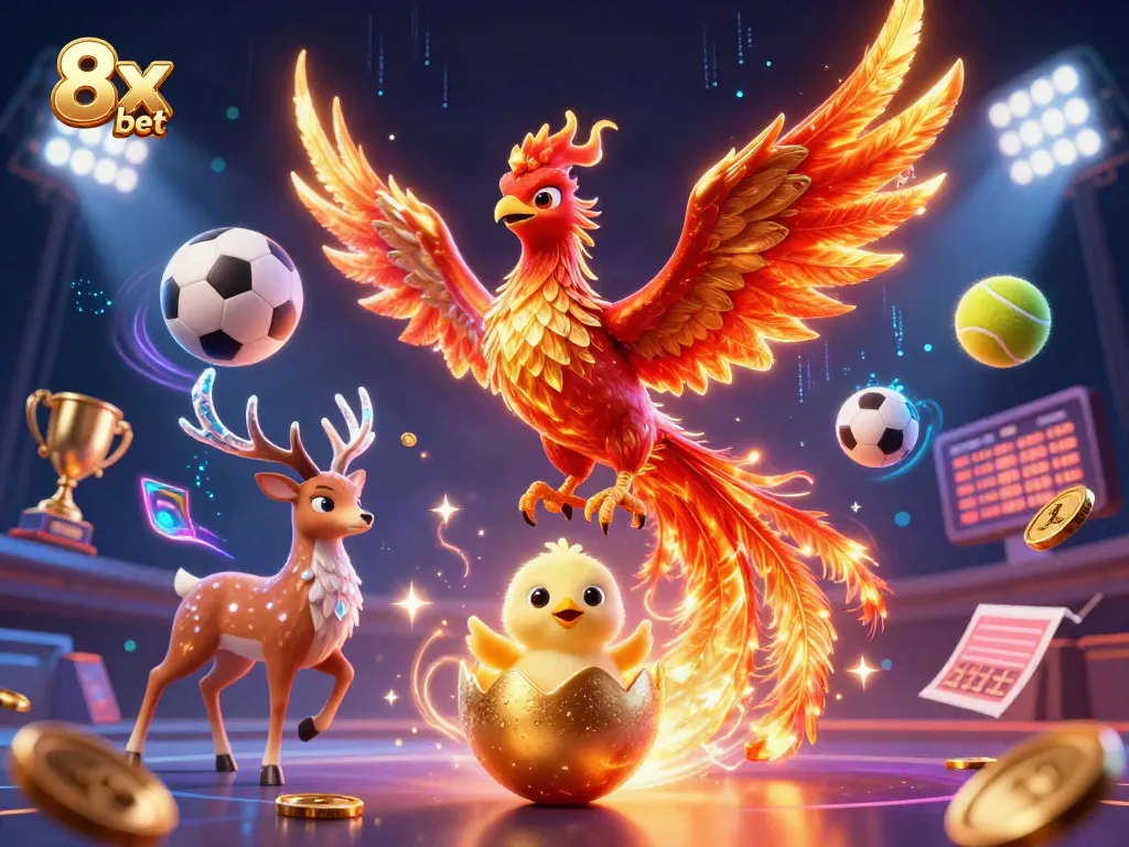 Experience thrilling action with 8x bet sports gaming, featuring vibrant characters and casino excitement.