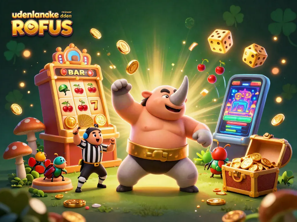 Experience excitement with udenlandske casinoer uden ROFUS featuring a lively sumo beetle champion illustration.