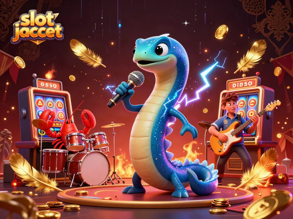 Experience the thrill of slot jackpot wins in a vibrant underwater casino where an electric eel performs with a lobster and seahorse band.