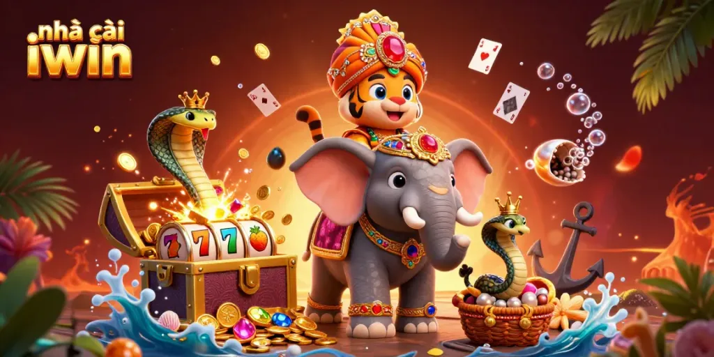 Experience the thrill of nhà cái iwin with vibrant illustrations of gaming elements, inviting players to join the adventure.