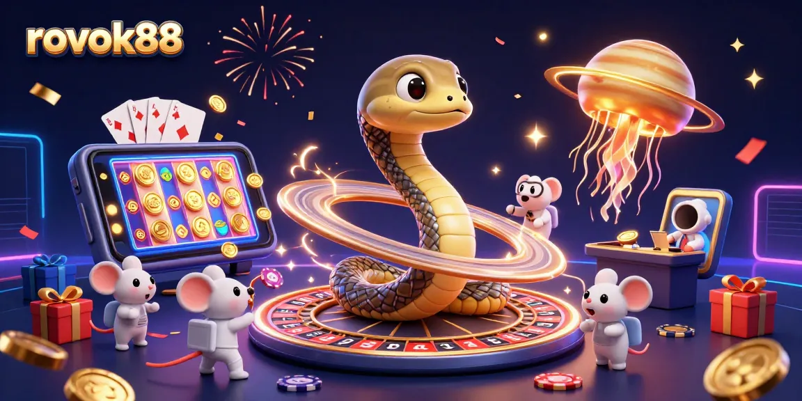 Experience thrilling bets at rokok88 with cosmic roulette and playful astronauts in a dynamic scene.