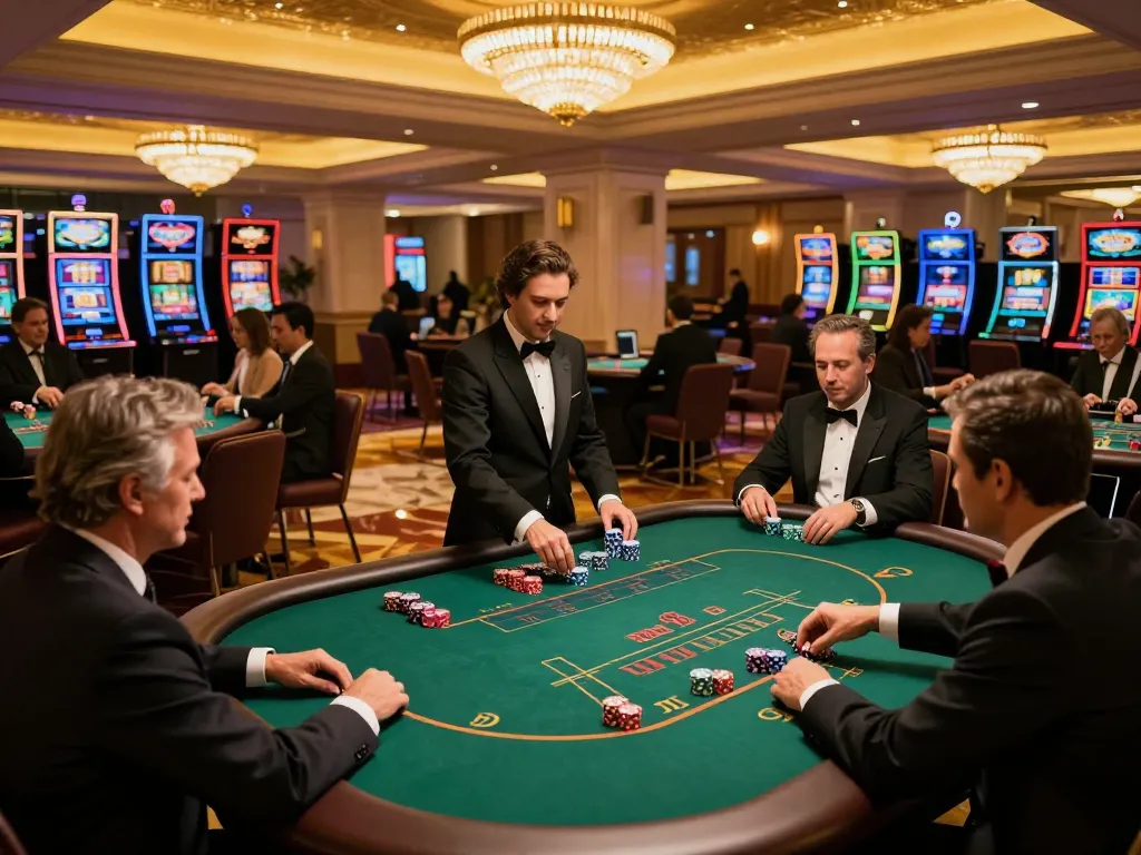 Experience thrilling gameplay at Good88 with players enjoying blackjack at upscale casino