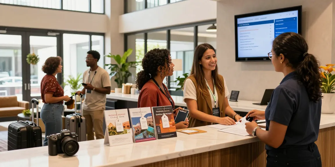 Guests enjoy a seamless check-in at the ROKOK88 Carter Hotel, highlighting convenience and modern amenities, rokok88 link alternatif.