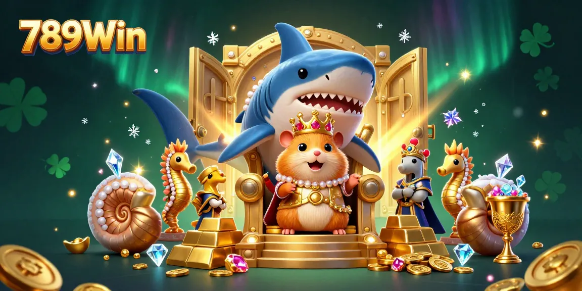 Join the action at 789Win with a golden hamster king amidst treasures and excitement!