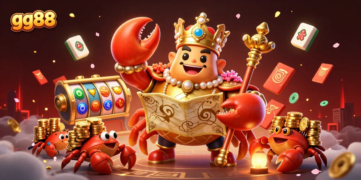 Play slots and win at GG88 with vibrant 3D characters and lively casino elements all around.