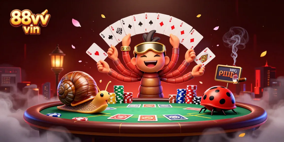 Engage with the thrilling world of 88vv vin as a millipede dealer expertly manages a dynamic poker scene.