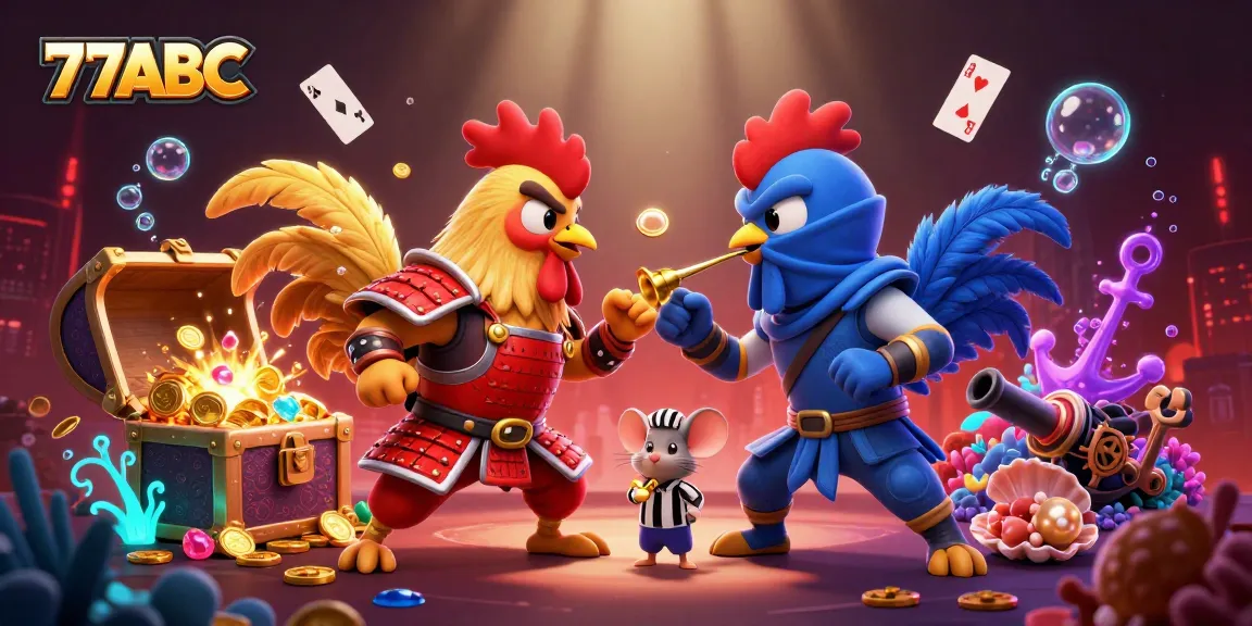 Engage in thrilling battles at 77ABC with unique games featuring fighting roosters and treasure-filled adventures.